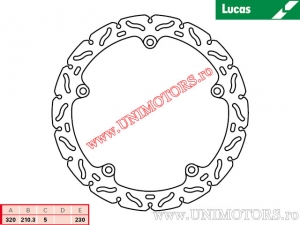 Vorderer Rennbremsenscheibe MST447RAC starr - Lucas TRW