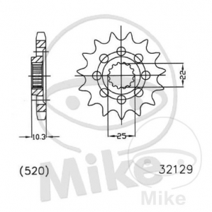 Vorderes Ritzel Esjot - 14 Zähne (Teilung 520) - MV Agusta F4 1000 R ABS / F4 1000 R Senna / F4 1000 RC ABS / F4 1000 RR - JM