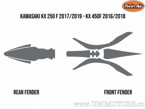 Vuilafstotende spons set - Kawasaki KX 250 F 4T ('17-'19) / KX 450 F ('16-'20) - Twin Air