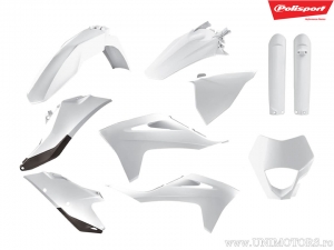 White plastic set - Gas Gas EC 250 / EC 250 F 4T / EC 300 / EC 350 F 4T / MC E5 / MC 65 / MC 125 / MC 250 F 4T - Polisport