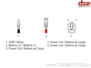 Yamaha YFB250 Timberwolf / YFM350 Warrior / YFM350 Wolverine / YFM400 Kodiak / Big Bear töltő relé - (DZE)