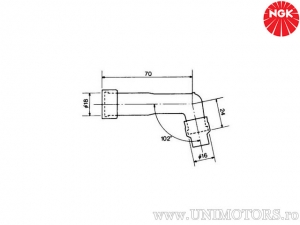 Zündkerzenstecker XZ01F mit 1 Kohm Phenolharz-Widerstand in schwarzer Farbe - NGK