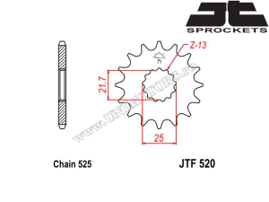 Zestaw łańcucha Kawasaki ZR 750 Zephyr ('91-'94) - (DID / JT)