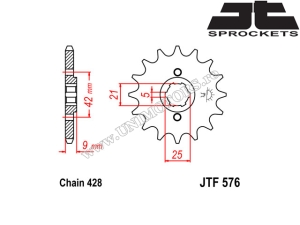 Zestaw łańcucha Yamaha XT 350 ('85-'99) - (DID / JT)