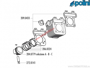 Zestaw cylindrów (średnica 49mm / 78,7cc) - 140.0202 - Piaggio Fly / Liberty / Zip / Vespa Primavera / ET4 / LX / LXV 50 4T - 