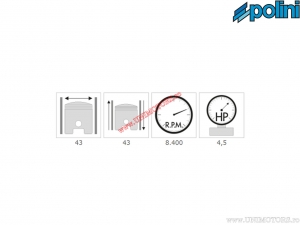 Zylinder-Set (Durchmesser 43mm / 63cc / Kolbenbolzen 12mm) - 140.0133 - Polini