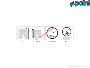 Zylinder-Set (Durchmesser 47mm / 69,93cc) - 166.0079 - Aprilia Amico / MBK Booster / Yamaha Slider / BW's / Spy 50 2T AC - Polin