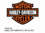 ÉTIQUETTE, INFORMATIONS CLIENT, PORTUGAIS - 15385-08 - Harley-Davidson