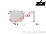 Εμπρόσθια τακάκια φρένου - SBS 517HF (κεραμικά) - (SBS)