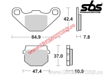 Εμπρόσθια τακάκια φρένων - SBS 102HF (κεραμικά) - (SBS)