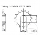 Εμπρόσθιος πίνακας Esjot - 11 δόντια (βήμα 415) - Husqvarna TC 50 / KTM Mini Adventure 50 / KTM SX 50