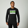 Μπλούζα casual FOX - KAWASAKI STRIPES LONG SLEEVE PREMIUM TEE BLK: Μέγεθος - M