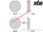 Μπροστινά μαντέματα φρένων - SBS 511HF (κεραμικά) - (SBS)