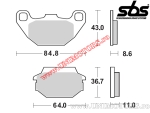 Μπροστινά τακάκια φρένων - SBS 154HF (κεραμικά) - (SBS)