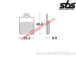 Μπροστινές τακάκια φρένων - SBS 142HF (κεραμικά) - (SBS)