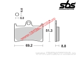 Μπροστινές τακάκια φρένων - SBS 198CT (τεχνολογία άνθρακα) - (SBS)