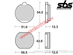 Μπροστινή πλάκα φρένων - SBS 510HF (κεραμική) - (SBS)