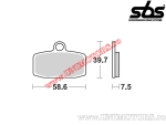 Μπροστινή τακάκια φρένου - SBS 885RSI (μεταλλικά / σιντερισμένα) - (SBS)