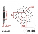 Μπροστινό πινιόν JTF1257.14 (βήμα 428) - Honda CR 80 R / Honda CR 80 RB 19 ίντσες - JM