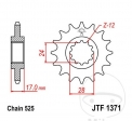 Μπροστινό πινιόν JTF1371.15 (βήμα 525) - Honda CB 600 F / S F2 / N / CBF 600 NA ABS / S / SA ABS / CBR 600 F 