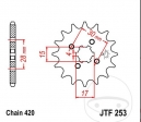 Μπροστινό πινιόν JTF253.15 (βήμα 420) - AJS DD 50 E / E-2 / Honda C 50 LA / S-SW-Z / C 70 CW / Z / C 90 CW / 