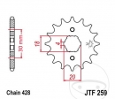 Μπροστινό πινιόν JTF259.16 (βήμα 428) - Rex Rex 50 Quad / Rieju Marathon 125 AC / MRT 125 Cross / Supermoto /