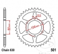 Πίνακας οπίσθιου τροχού JTR501.33 (βήμα 630) - Kawasaki ZX 750 E Turbo / KE 175 D / GPZ 750 A Uni Trak 