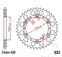 Πίνακας οπίσθιου τροχού JTR853.40 (βήμα 520) - SMC/Barossa Cheetah 170 / Magna 170 - 250 / Quarterback 