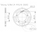 Πίνακας πίσω Esjot μαύρος - 45 δόντια (βήμα 520) - Ducati Monster 797 + / 821 Dark- Stealth-Stripe AB