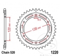 Πίνακας πίσω JTR1220.36 (βήμα 520) - Honda CBR 250 RR ('16) / R ('11-'14) / RA ABS ('11-'15) / CBR 300 RA ABS ('1