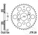 Πίνακας πίσω JTR20.40 (βήμα 520) - Aprilia Classic 125 / Red Rose 125 H - J - K- L - M - N - P - R - JM