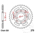 Πίνακας πίσω JTR279.31 (βήμα 520) - Honda CB 200 B με δισκόφρενα / CM 250 C Custom / CMX 250 C Rebel 