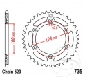 Πίνακας πίσω JTR735.37 (βήμα 520) - Ducati Monster 750 City Dark - ie - ie Dark - Metallic / Monster 800 ie - Dar