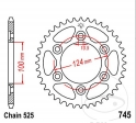 Πίνακας πίσω JTR745.38 (βήμα 525) - Ducati ST4 916 Sporttouring - ST4S 996 Sporttouring - Sporttouring ABS - JM