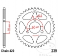 Πίσω γρανάζι JTR239.40 (βήμα 420) - Honda MB 50 - 80 S / MBX 50 SD - 80 SW / 80 SW2 - SWD / MCX 80 S / MT 50 - 80