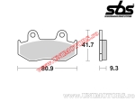 Πίσω δαγκάνες φρένων - SBS 125MS (μεταλλικές / σιντερισμένες) - (SBS)