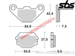 Πίσω δαγκάνες φρένων - SBS 586LS (μεταλλικές / συνθετικές) - (SBS)