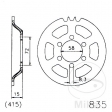 Πίσω πιρούνι Esjot μαύρο - 41 δόντια (βήμα 415) - Zündapp C 50 Sport / CX 25 / Hai 25 25 / ZD 20 25 -