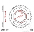 Πίσω πιρούνι JTR486.38 (βήμα 520) - Kawasaki EL 250 B Eliminator / EL 250 D / EL 250 E / EL 252 F / ER 500 A Twis