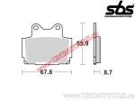 Πίσω τακάκια φρένων - SBS 570LS (μεταλλικά / σιντερισμένα) - (SBS)