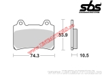 Πλάκες φρένων πίσω - SBS 590LS (μεταλλικές / σιντερισμένες) - (SBS)