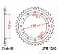 Заден пиньон JTR1340.43 (стъпка 530) - Honda CB 1000 R - RA ABS / VFR 750 F / VFR 800 - A ABS - FI / VFR 800 X 