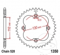 Заден пиньон JTR1350.38 (стъпка 530) - Honda TRX 450 R Sportrax / Adly/Herchee Crossroad 220 Sentine - Hurrican