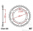 Заден пиньон JTR867.43 (стъпка 525) - Yamaha TDM 850 H ('91-'96) / TDM 850 ('96-'01) / TDM 850 N ('91-'93) - JM