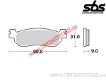 Задни спирачни накладки - SBS 155MS (метални / синтеровани) - (SBS)