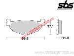 Задни спирачни накладки - SBS 185CT (карбонова технология) - (SBS)