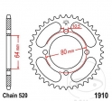 Зъбчатка задна JTR1910.36 (стъпка 520) - Adly/Herchee ATV 150 S Sport - U Utility / Crossover 150 - Boost / A