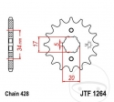 Преден пиньон JTF1264.14 (стъпка 428) - Honda CB 125 FM / 125 F / 125 R / CBF 125 M / CBR 125 R / 125 RS / 125