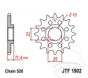 Преден пиньон JTF1902.14 (стъпка 520) - KTM Duke 640 E II / Duke 690 / 690 R / Duke 790 / KTM Duke 790 L / 890