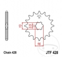 Преден пиньон JTF428.15 (стъпка 428) - Suzuki DR-Z 70 / GT 80 E X3E / GT 80 L / RM 80 / RM 80 X / TS 80 ER / Y